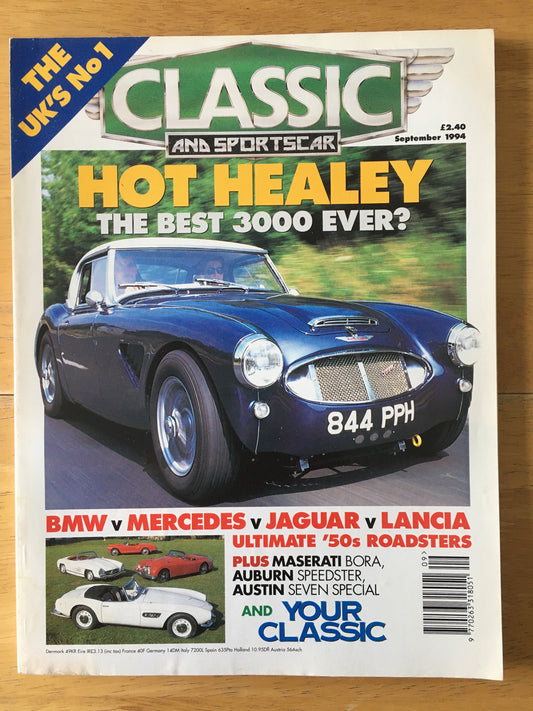 Classic & Sports Cars Magazine September 1994 (189) Maserati Bora Auburn Speedstar Austin Seven Special