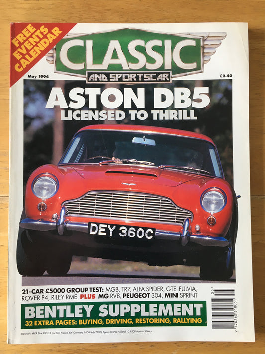 Classic & Sports Cars Magazine May 1994 (189) Alfa Spider Rover P4 Riley RME