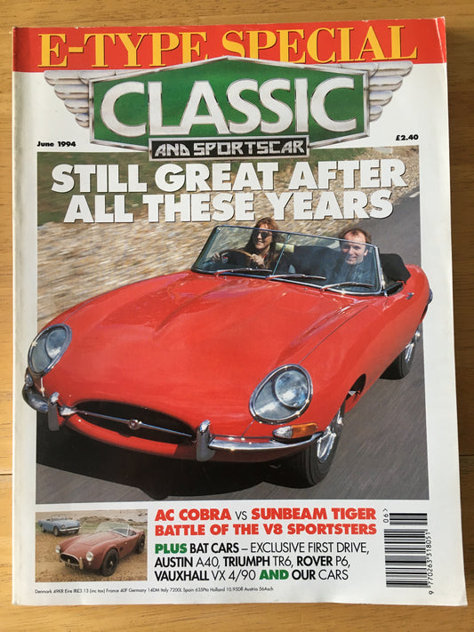 Classic & Sports Cars Magazine June 1994 (189) AC Cobra Sunbeam Tiger Austin A40