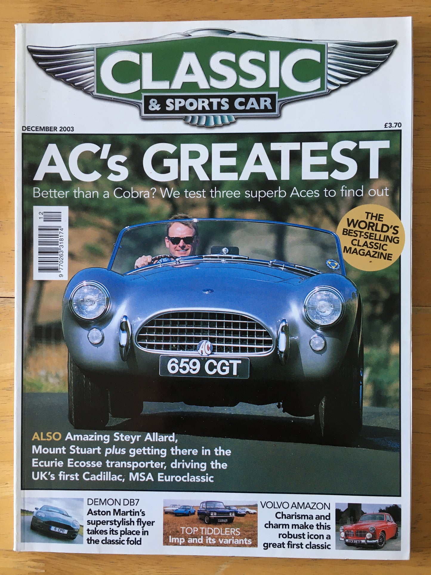 Classic & Sports Cars Magazine December 2003 (190) AC Cobra Aston Martin DB7
