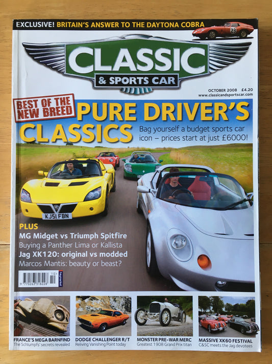 Classic & Sports Cars Magazine October 2008 (190) MG Midget Triumph Spitfire Jaguar XK 120