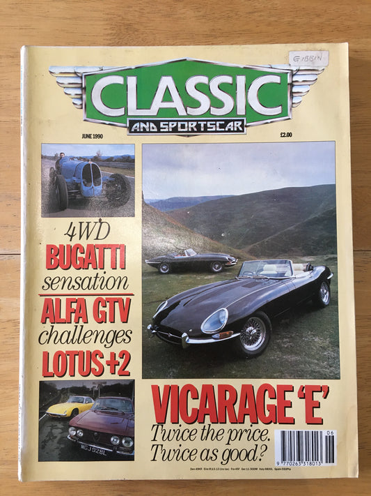 Classic and Sportscar Magazine June 1990 4WD Bugatti Alfa GTV vs Lotus+2